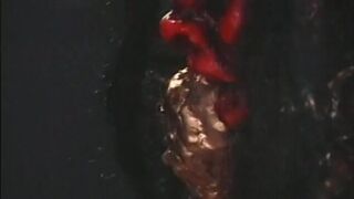 Brunette witch takes on 2 large cocks