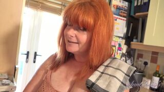 Aunt Judy's Big Tit MILFs - Masturbating with Busty 56yo Redhead Melanie in the Kitchen (JOI) - 4 image