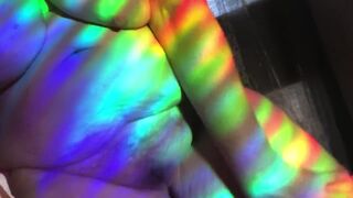 Feverish cougar pussy felt hotter than ever, sensual rainbow dance for you! - 10 image