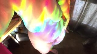 Feverish cougar pussy felt hotter than ever, sensual rainbow dance for you! - 3 image