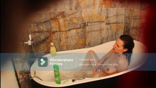 Amateur Tattooed Milf Fingers Tight Pussy In Bathtub and Squirts - Francesca Valentine