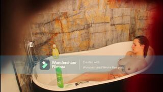 Amateur Tattooed Milf Fingers Tight Pussy In Bathtub and Squirts - Francesca Valentine