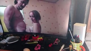 I suck a guy in front of a porn movie - 13 image