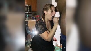cheating slut wife wants a black man to cum on her face - 2 image