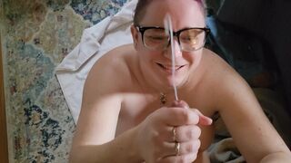 Cute mother i'd like to fuck high velocity facial ejaculation on glasses POV - 1 image