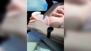 Pumping my Big Milk Tits Empty in the Car - 13 image