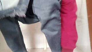 Saw mom secretly urinating in the bathroom.