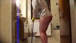 Cleaning lady wants a raise, so she cleans naked - 11 image