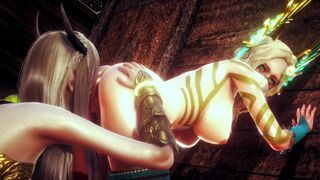 ELF WARRIOR LICKED PUSSY OF THE QUEEN FOREST | 3D Hentai - 4 image
