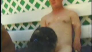 Outside, a midget and a black guy fuck a white slut - 6 image
