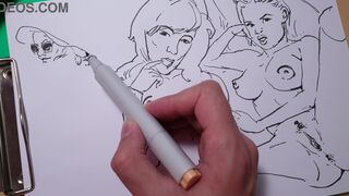 Drawing Technique , Female Figure , process erotic sketching - 13 image