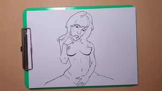Drawing Technique , Female Figure , process erotic sketching - 6 image