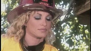 Blonde firefighters with big tits get fucked by an old hippy - 1 image