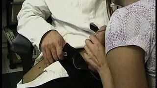 Hot milf goes to the doctor and can't resist giving the pussy to the doctor to fuck - 1 image