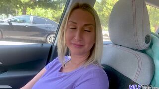 MilfTrip Large Tit Blond mother I'd like to fuck Has Freaky Car Foreplay - 2 image