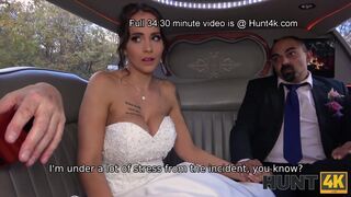 HUNT4K. Excited girl in wedding dress fools around not with future hubby - 7 image