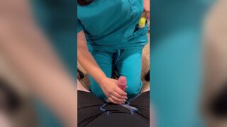 Las Vegas sperm bank nurse does anything to get the sample. Talks me through it and fucks at the end - 6 image