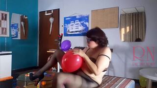 Office Obsession, The secretary in stockings Inflatables balloons masturbates with balloons. 22 - 13 image
