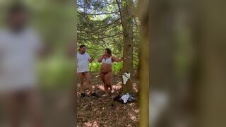 Horny milf gets fucked while on a hike in the woods - 15 image