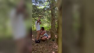 Horny milf gets fucked while on a hike in the woods - 4 image