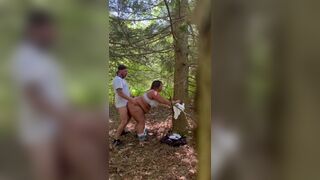 Horny milf gets fucked while on a hike in the woods - 8 image