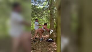 Horny milf gets fucked while on a hike in the woods - 9 image