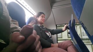 Voyeur seduces Milf to Suck&Jerk his Dick in Bus