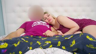 Stepmom and stepson watched a movie that ended with a huge creampie