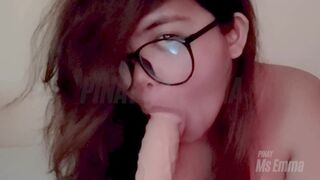 Amateur Cute Filipina Ms Emma Sucks a Big Dildo, Who wants to go next? - Awesome Solo Blowjob - 9 image