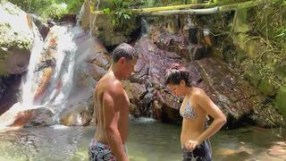 Unknown Latina girl is fucked in the woods while she is lost