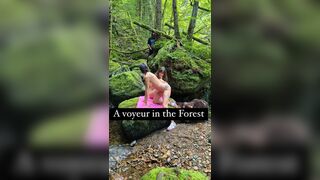 A voyeur in the forest fucks 2 MILF