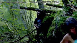 Wild threesome in the forest with a voyeur (Vaginal & Anal) - 11 image