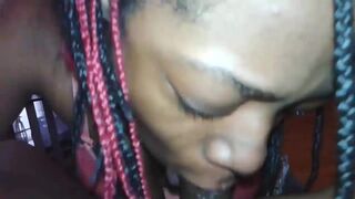 busty ebony milf gives bbc a nice wet blowjob and deepthroat - 2 image