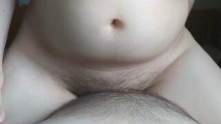 MILF with big boobs rides my cock and gets a huge creampie!