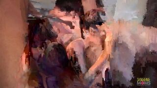 Ringing the bell announces an anal threesome with the blonde milfs who beg for DP and anal creampies