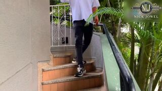 He took his cock out of stepmom's pussy and cum in girlfriend's mouth!