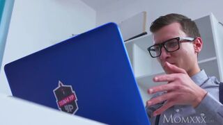 STEP MOM Blonde big tits Milf sucks massive geek cock - 5 image