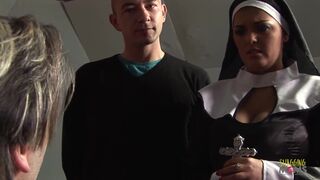 Watch these busty babes bounce on two hung studs with their big tits bouncing in delight