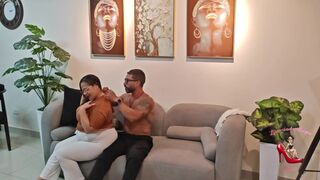 Stepdaughter's boyfriend joins in on the fun with stepmom and her huge latina tits - 6 image