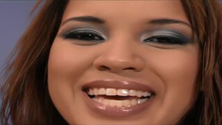 Jenner & Renae Cruz get their tight holes stretched wide open in wild doggystyle action in fishnets and lingerie - 1 image