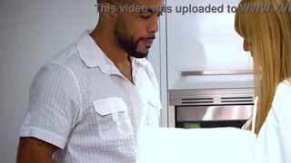 Jazmyn and Stallion get down and dirty with a lucky delivery guy's huge black cock - 7 image