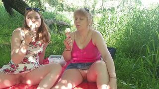 Konstanzia & Assol26 indulge in some hot outdoor pussy licking & eating - 8 image