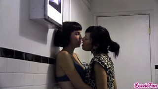Watch these two hot babes Coral Aorta & Beretta James get wet and wild in a steamy bathroom