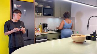 Watch Danisha Milf's Boss Can't Resist Her Massive Tits and Muscular Body! - 3 image