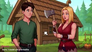 Busty MILF with massive tits takes on a big cock in anime game-play adventure - 1 image