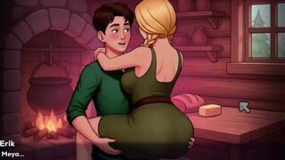 Busty MILF with massive tits takes on a big cock in anime game-play adventure