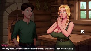 Busty MILF with massive tits takes on a big cock in anime game-play adventure