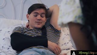 August Skye milks Tyler Cruise's cock with her huge ebony tits & tight pussy - 2 image
