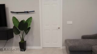Watch curvy MILF Stella cheat with her petite strap-on & get pounded hard by Stefano's huge cock