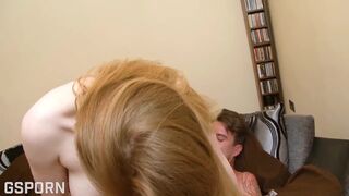 Luke Hotrod and Ruby Temptations swap cum while riding British MILF's massive tits in hot doggystyle action - 15 image